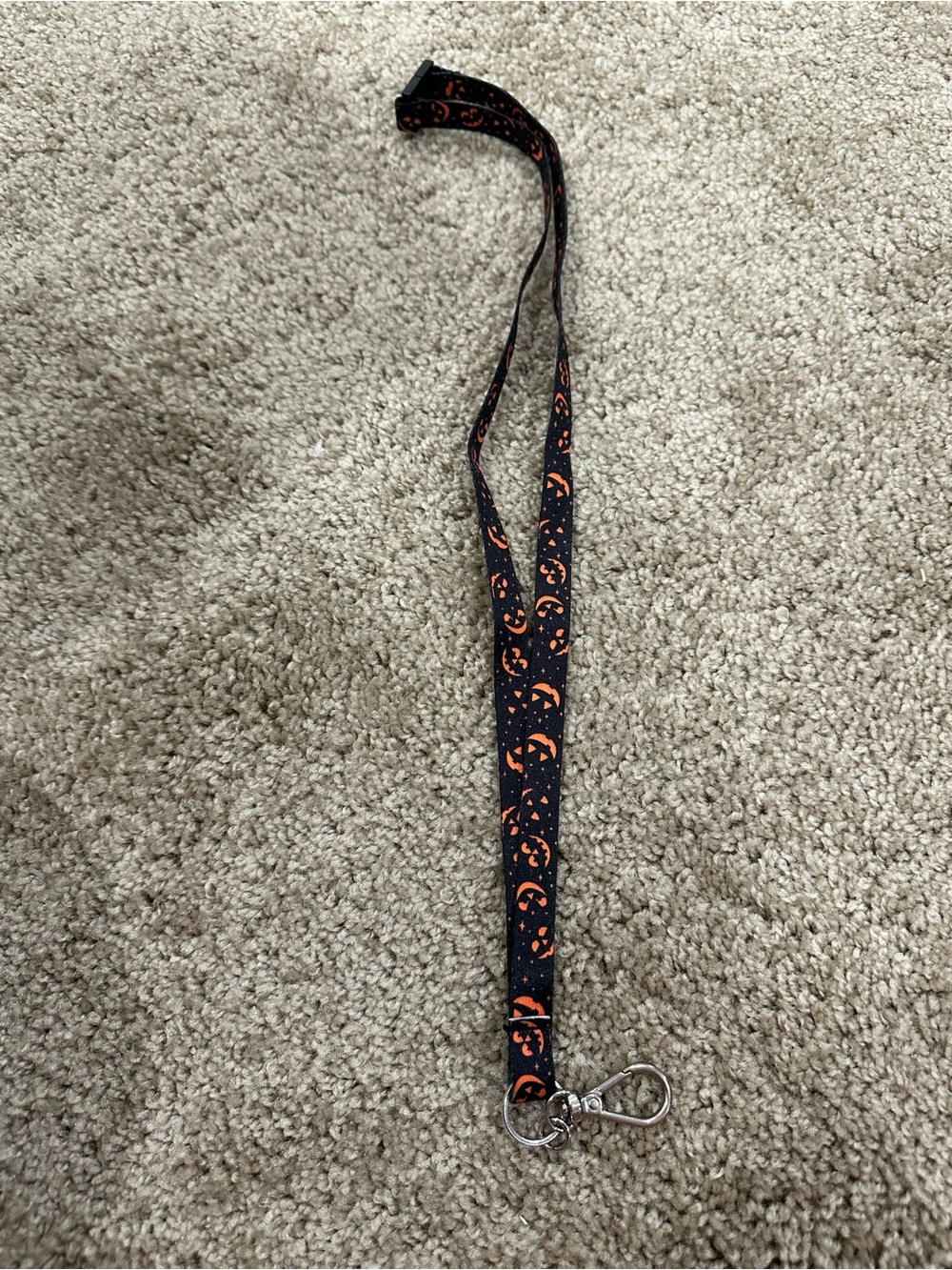 Bath & Body Works Black and Orange Pumpkin Lanyard Key Holder